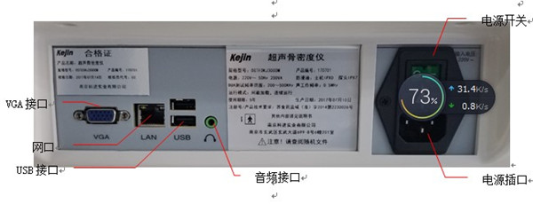 OSTEOKJ3000M、OSTEOKJ3000M+、OSTEOKJ3000S、OSTEOKJ3000S+型號(hào)骨密度儀接口示意圖